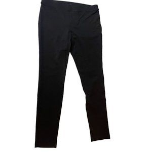 HUE Womens Ankle Crop Pants Mid Rise Slim Fit Stretch Black Size Medium